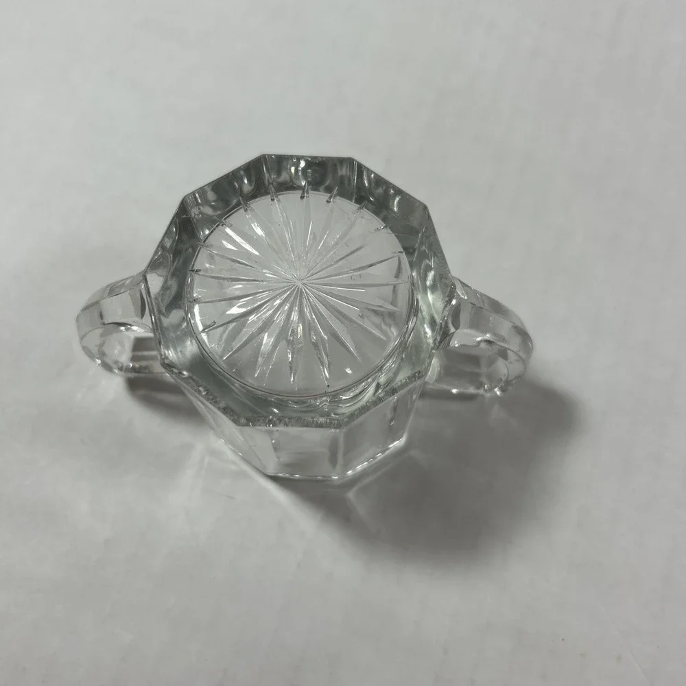 Indiana Glass Clear Open Mini‎ Sugar Bowl With Handles